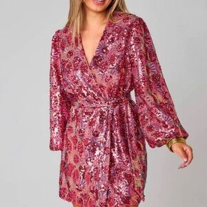 Buddy Love Pink Sequin Robe